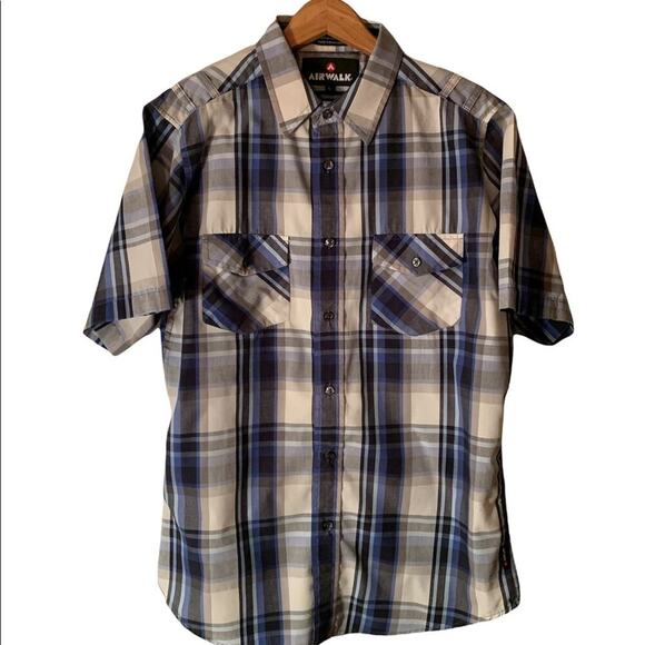 AIRWALK Men's Short Sleeve Casual Button-Down Shirt / Size: Large - Picture 1 of 6